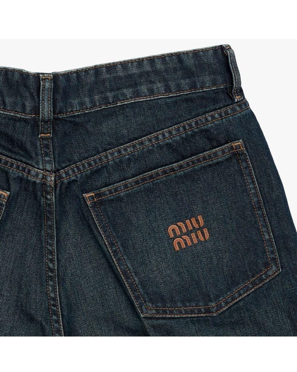 Miu Miu Blue Five-Pocket Denim Jeans