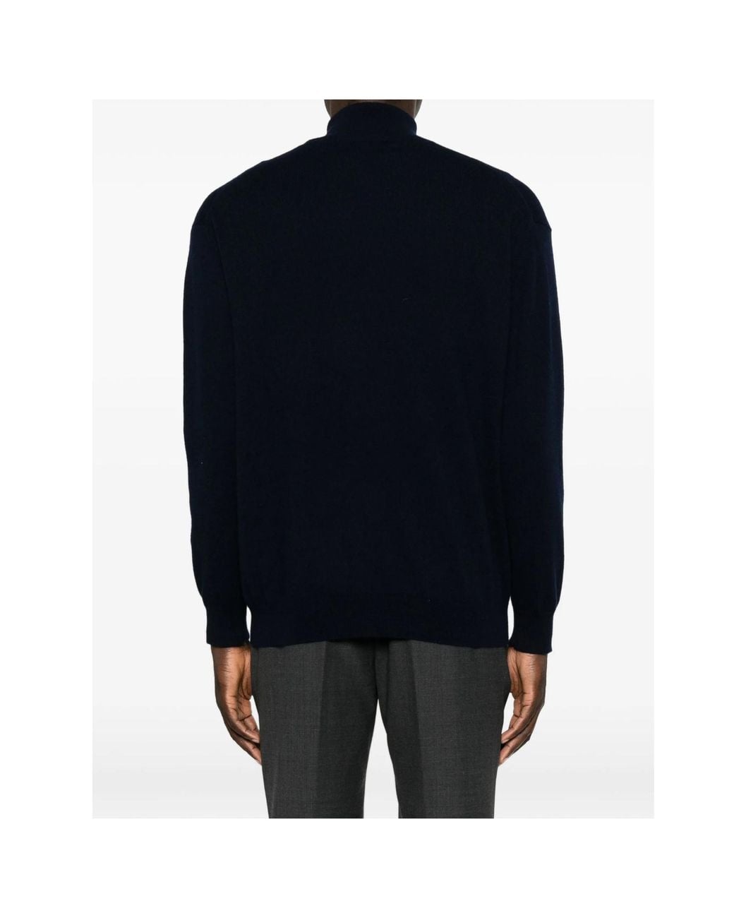 Lisa Yang Blue Quarter Zipper Sweater for men