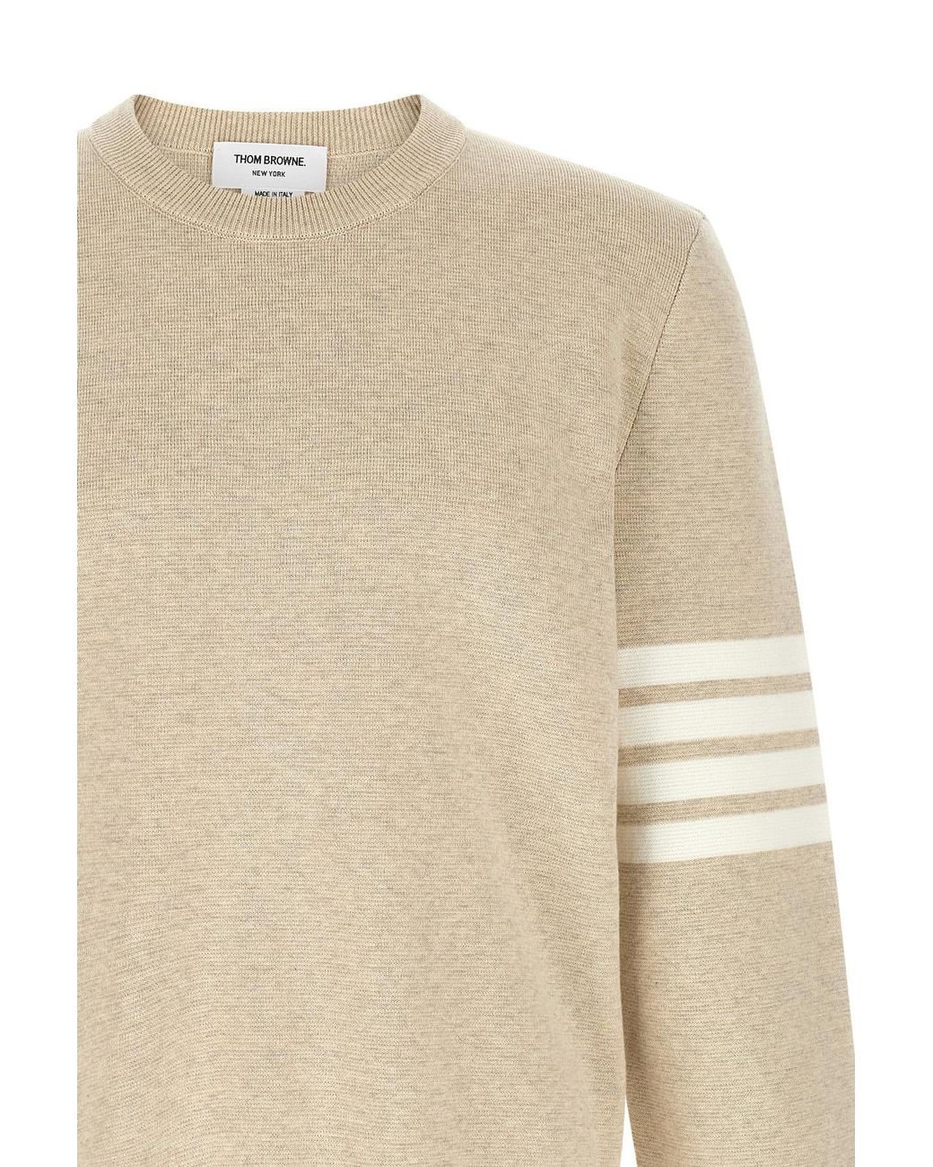 Thom Browne Natural 4-Bar Milan Stitch Knitted Sweater for men