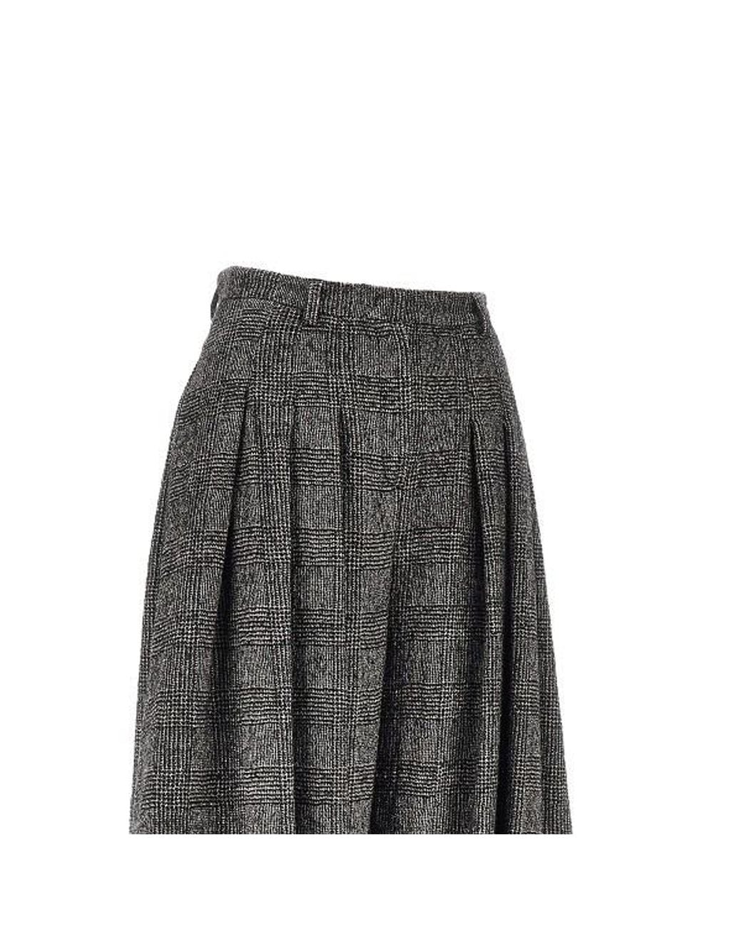 Emporio Armani Gray Pleated Wide-Leg Trousers