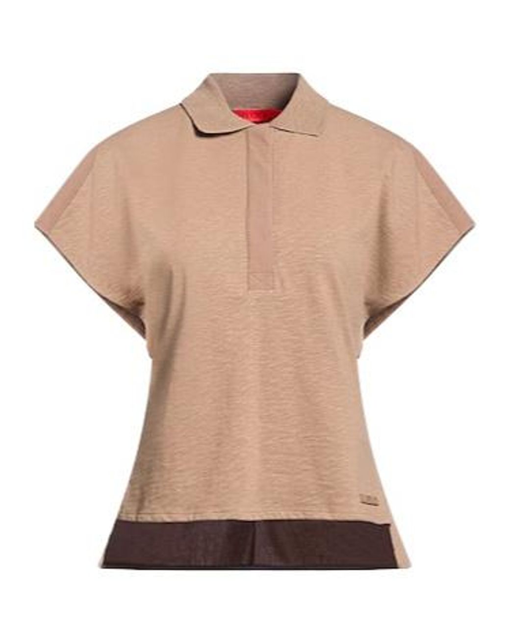 MAX&Co. Natural Solid Color Short Sleeve T-Shirt