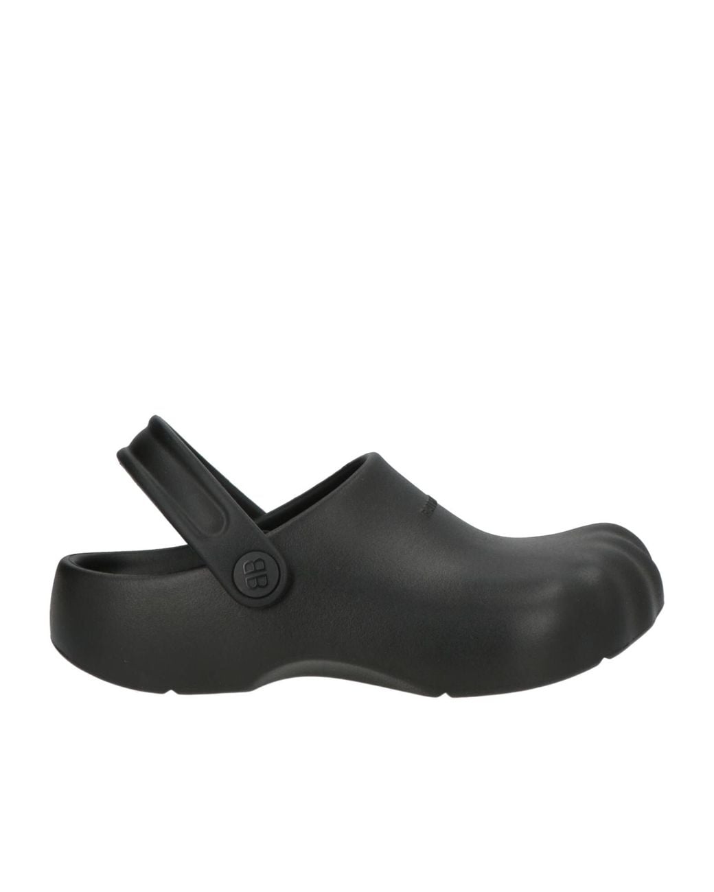 Balenciaga Black Classic Roundtoe Rubber Slippers