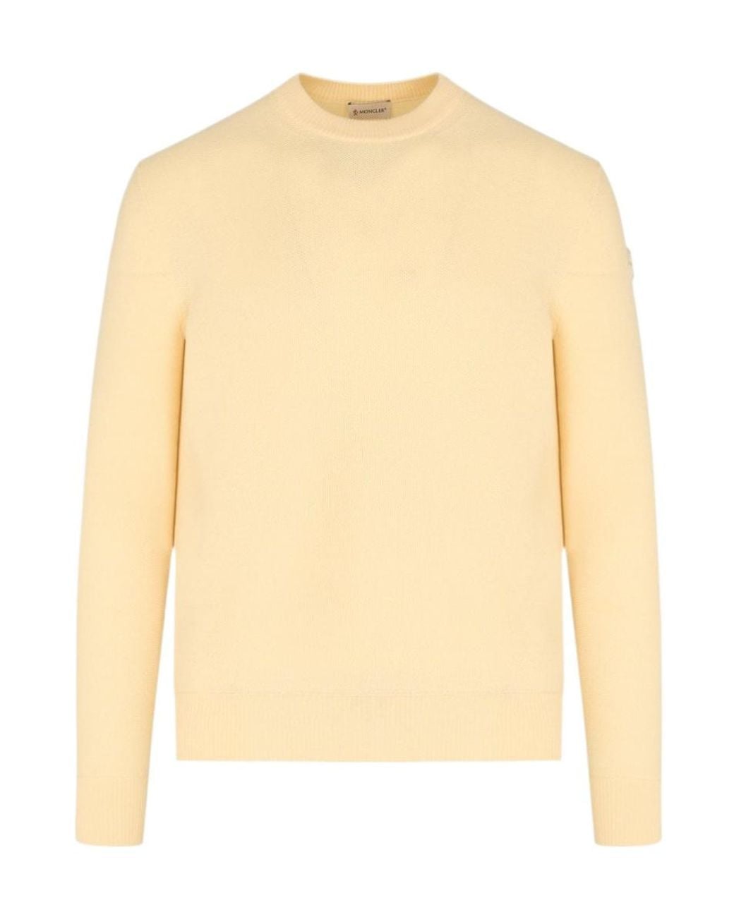 Moncler Natural Logo Patch Crewneck Jumper for men