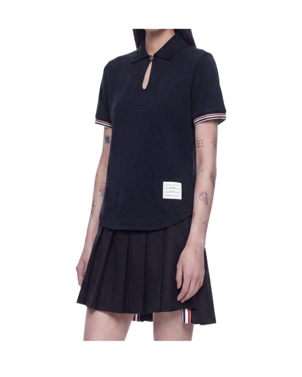 Thom Browne Blue Keyhole Polo Shirt
