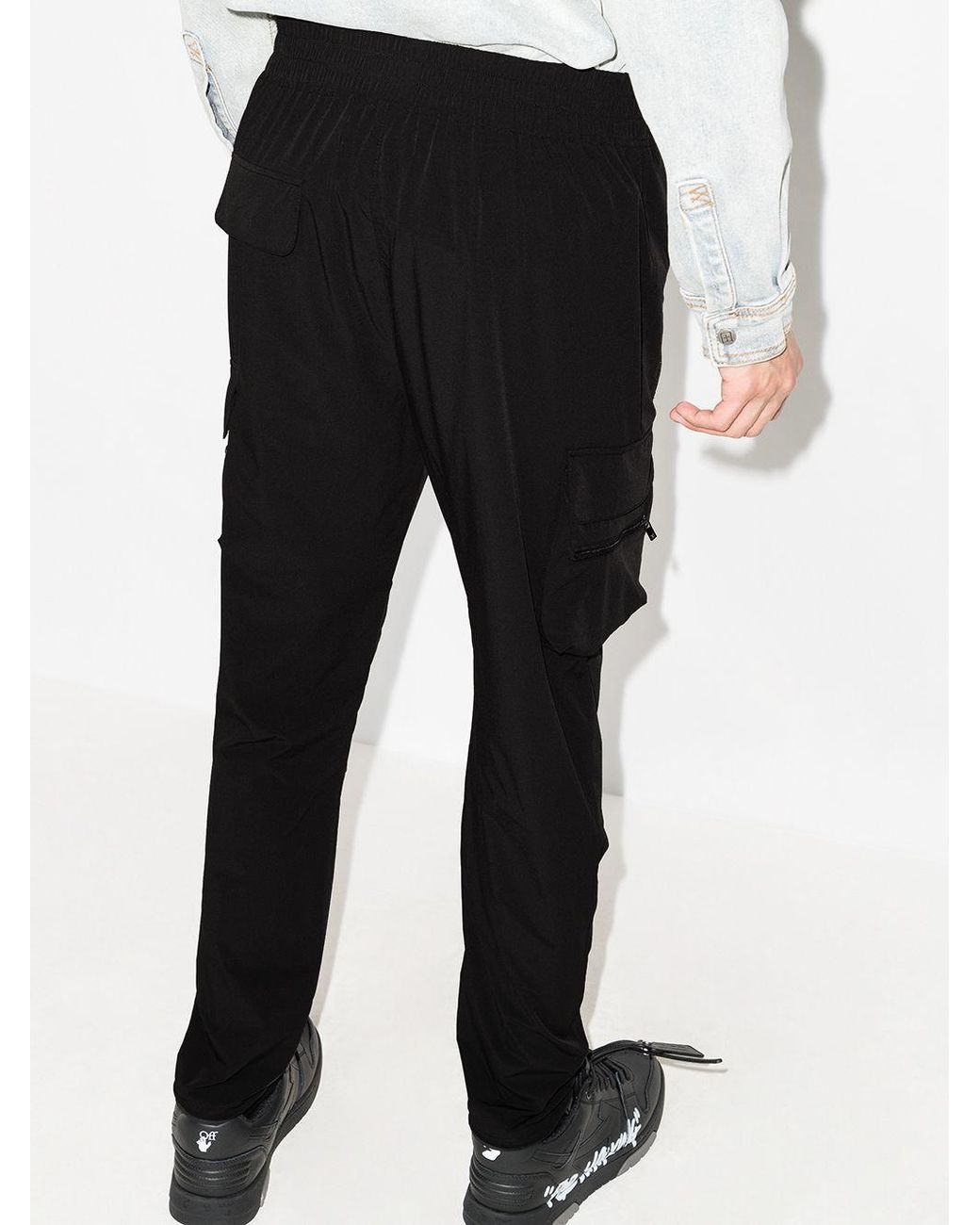 Represent Black Cargo Trousers for men