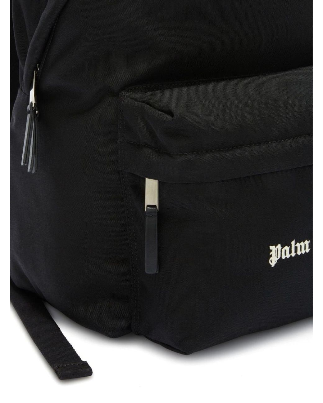 Palm Angels Black Logo-Embroidered Zipped Backpack for men