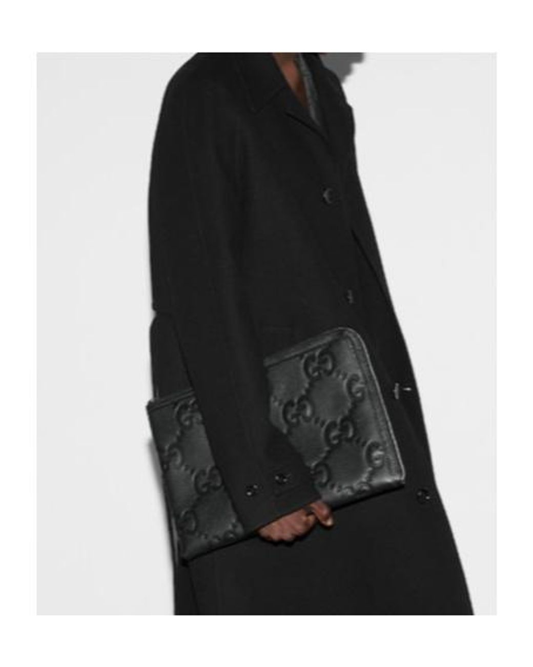 Gucci Black Jumbo Gg Zipped Pouch for men
