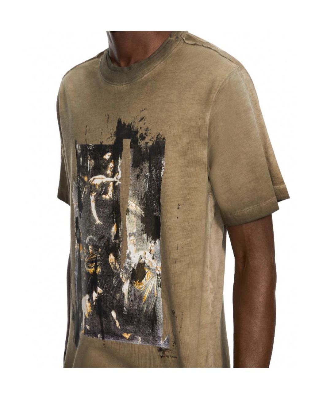Off-White c/o Virgil Abloh Green Graphic Printed Crewneck T-Shirt for men