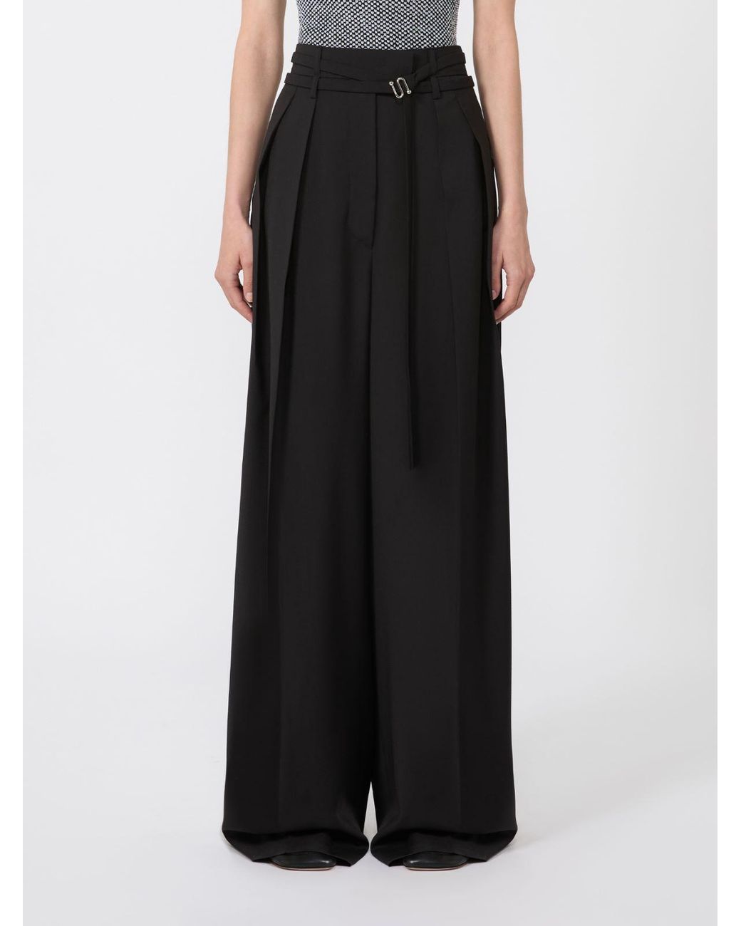 Sportmax Black Spxbautta Wide-Fit Trousers