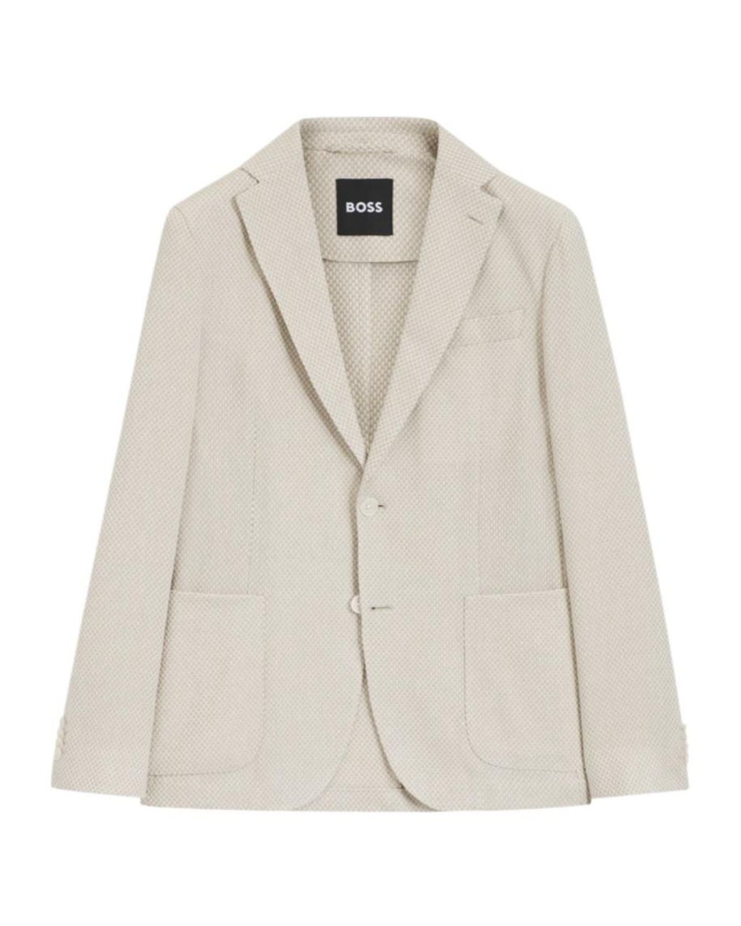 Boss Natural Patterned Single-Breasted Blazer for men