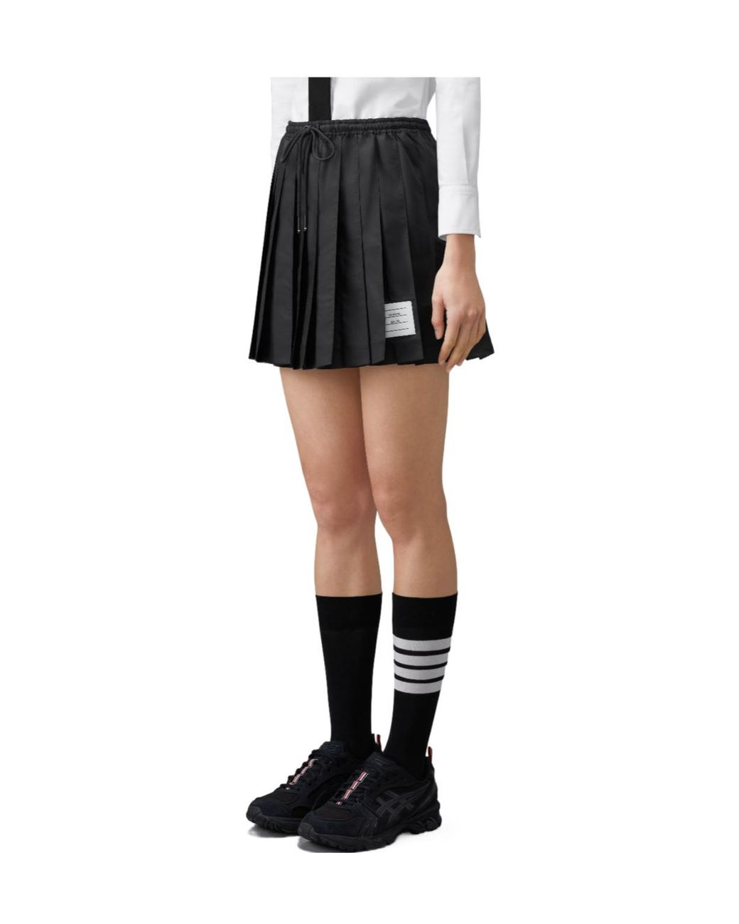 Thom Browne Black Ripstop Pleated Mini Skirt