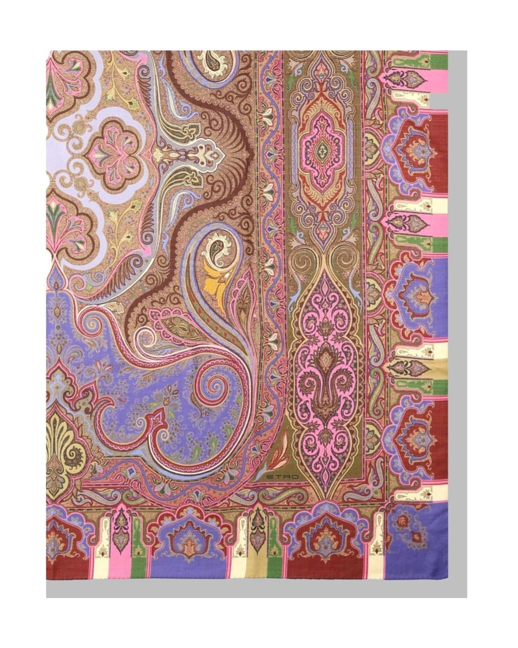 Etro Red Paisley Square Scarf