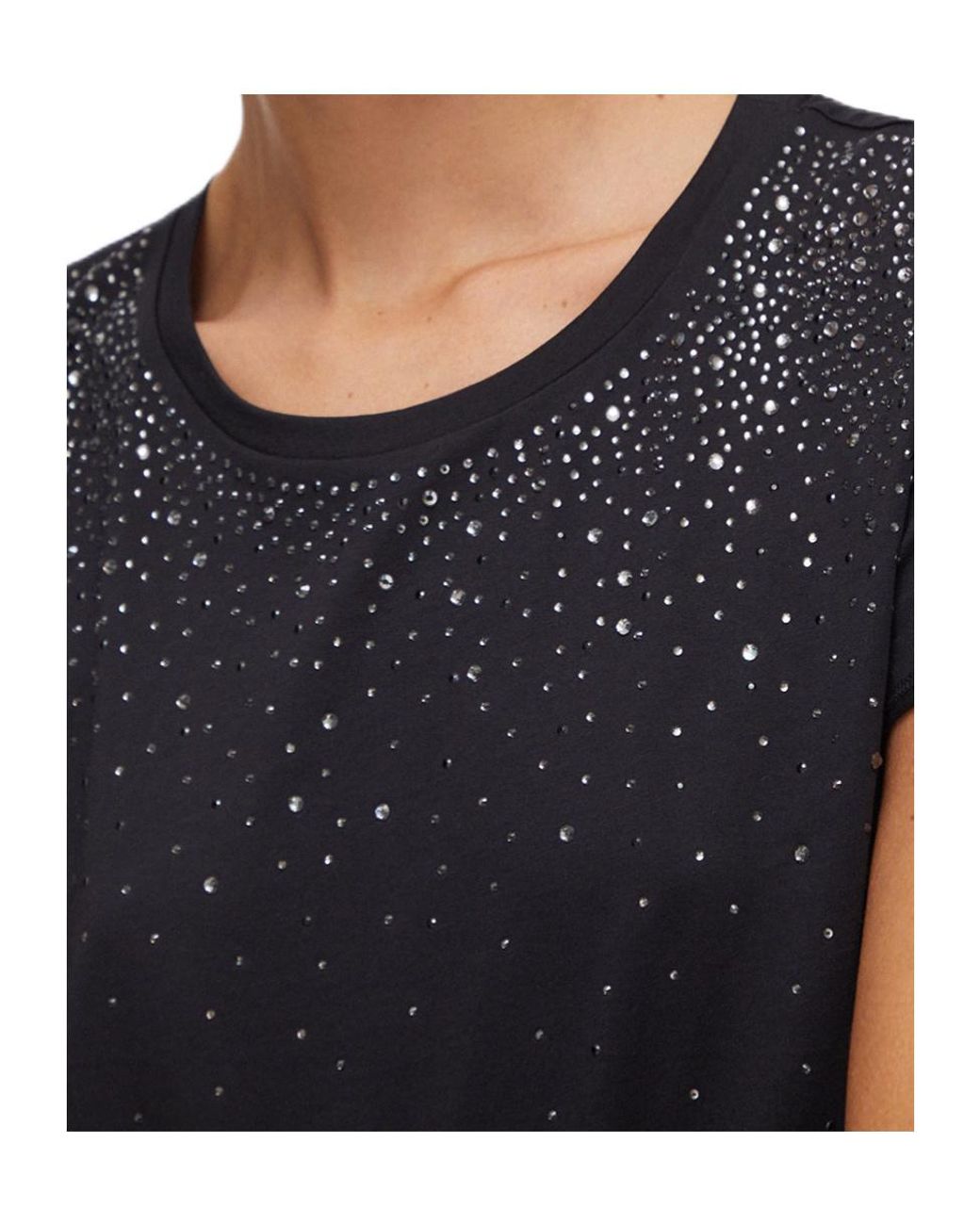 Liu Jo Blue Embellished T-Shirt