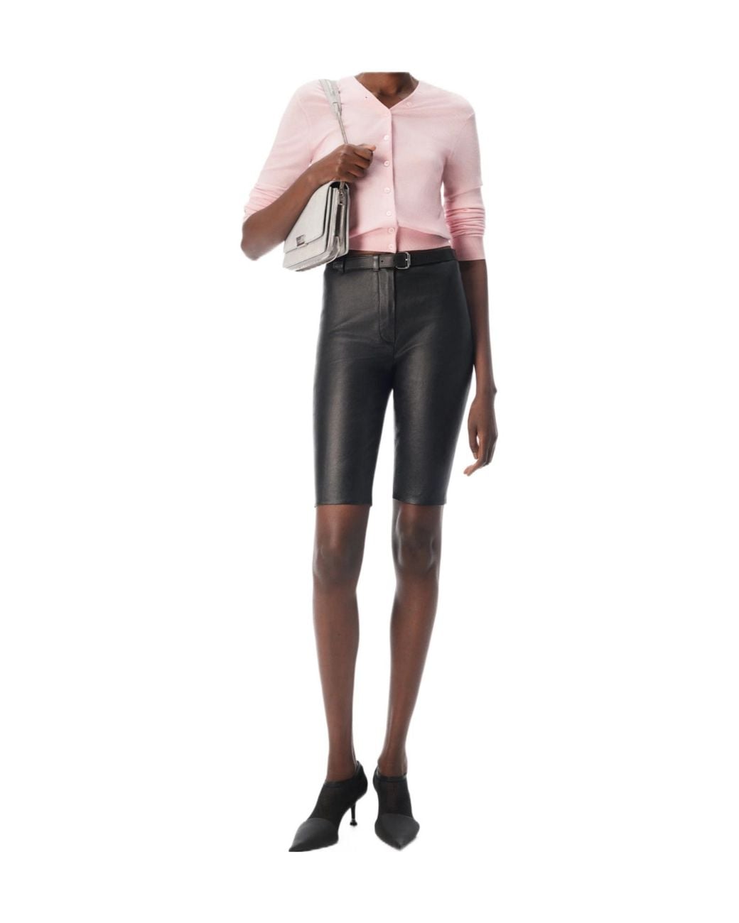 Alexander Wang Pink Button-Up V-Neck Cardigan