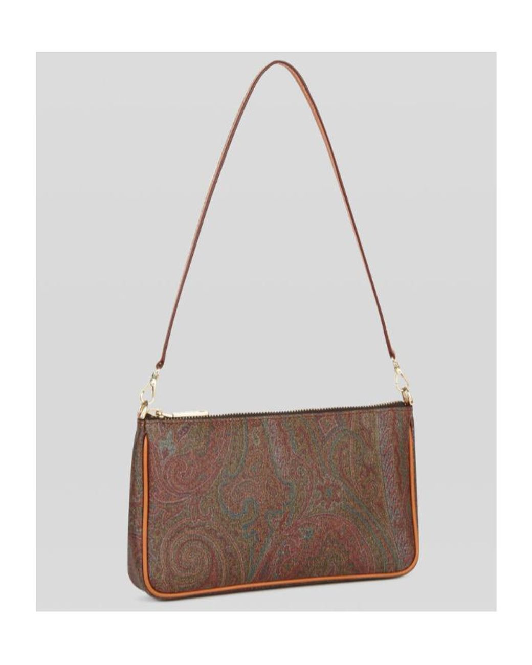 Etro Brown Small Paisley Shoulder Bag