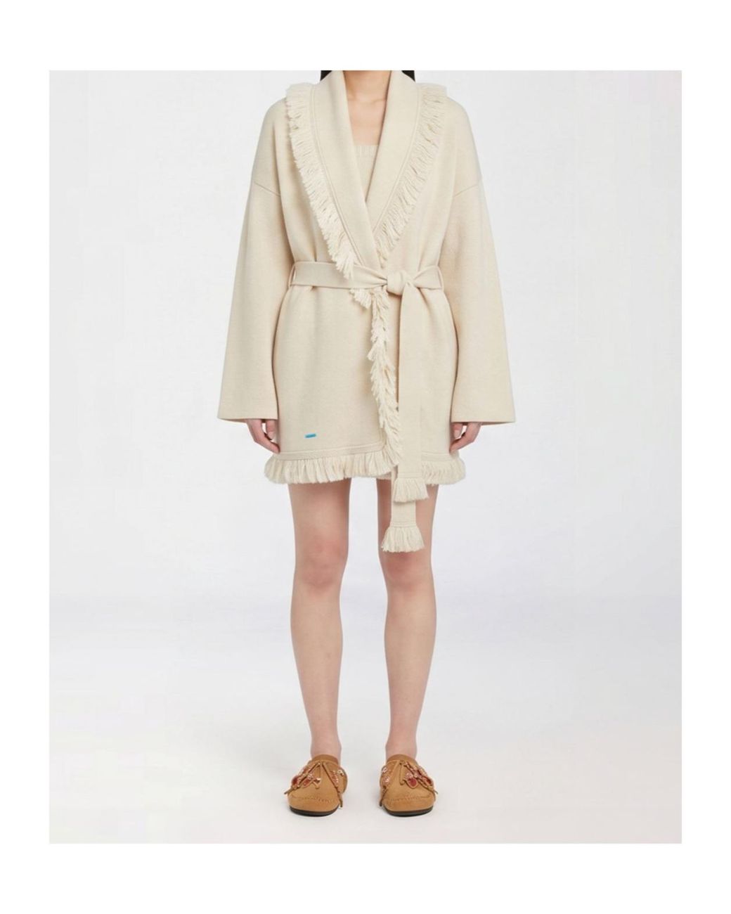 Alanui Natural Long Sleeved Finest Fringed Cardigan