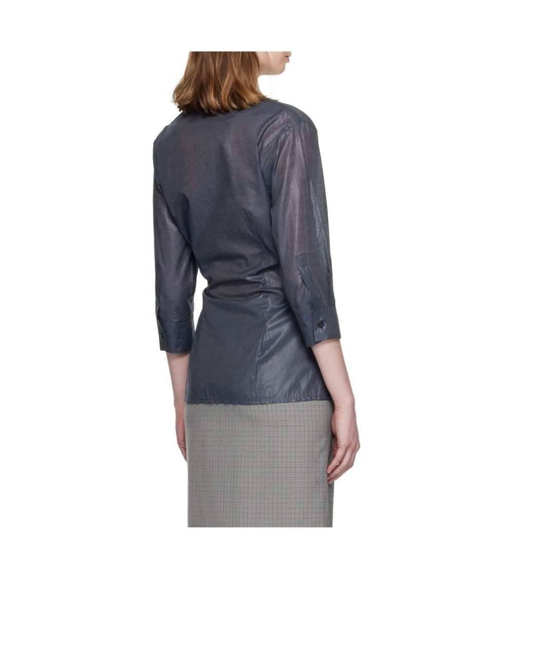 Paloma Wool Blue Wrap V-Neck Top
