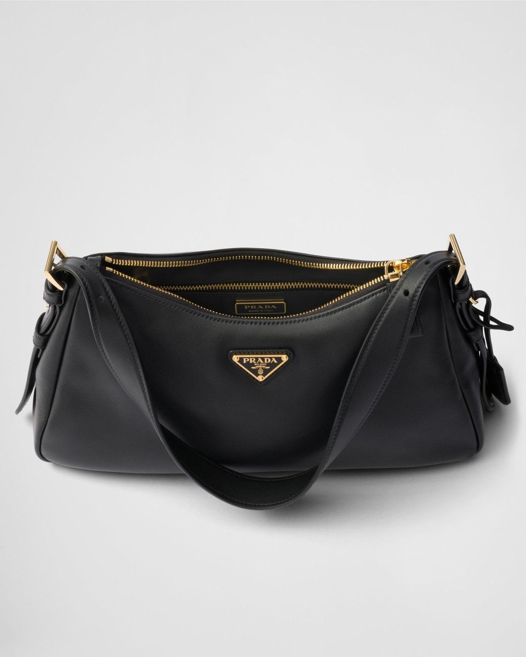 Prada Black Aimee Medium Leather Shoulder Bag
