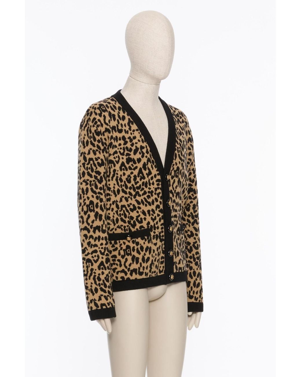 Valentino Multicolor Wool Cardigan With Fauve Eclat Animal Print Jacquard for men