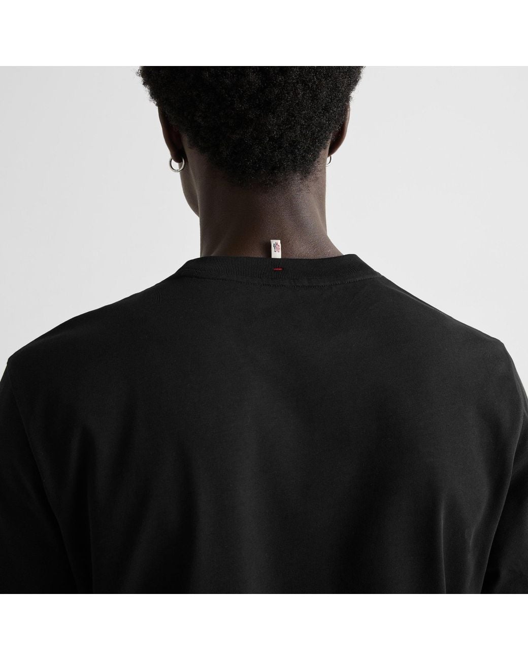 Moncler Black Round-Neck Short-Sleeved T-Shirt for men