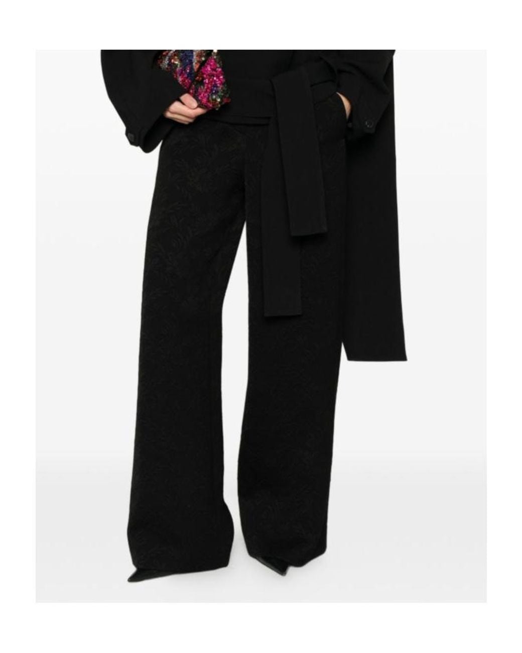 Dries Van Noten Black Casual Pants With Belt Loops