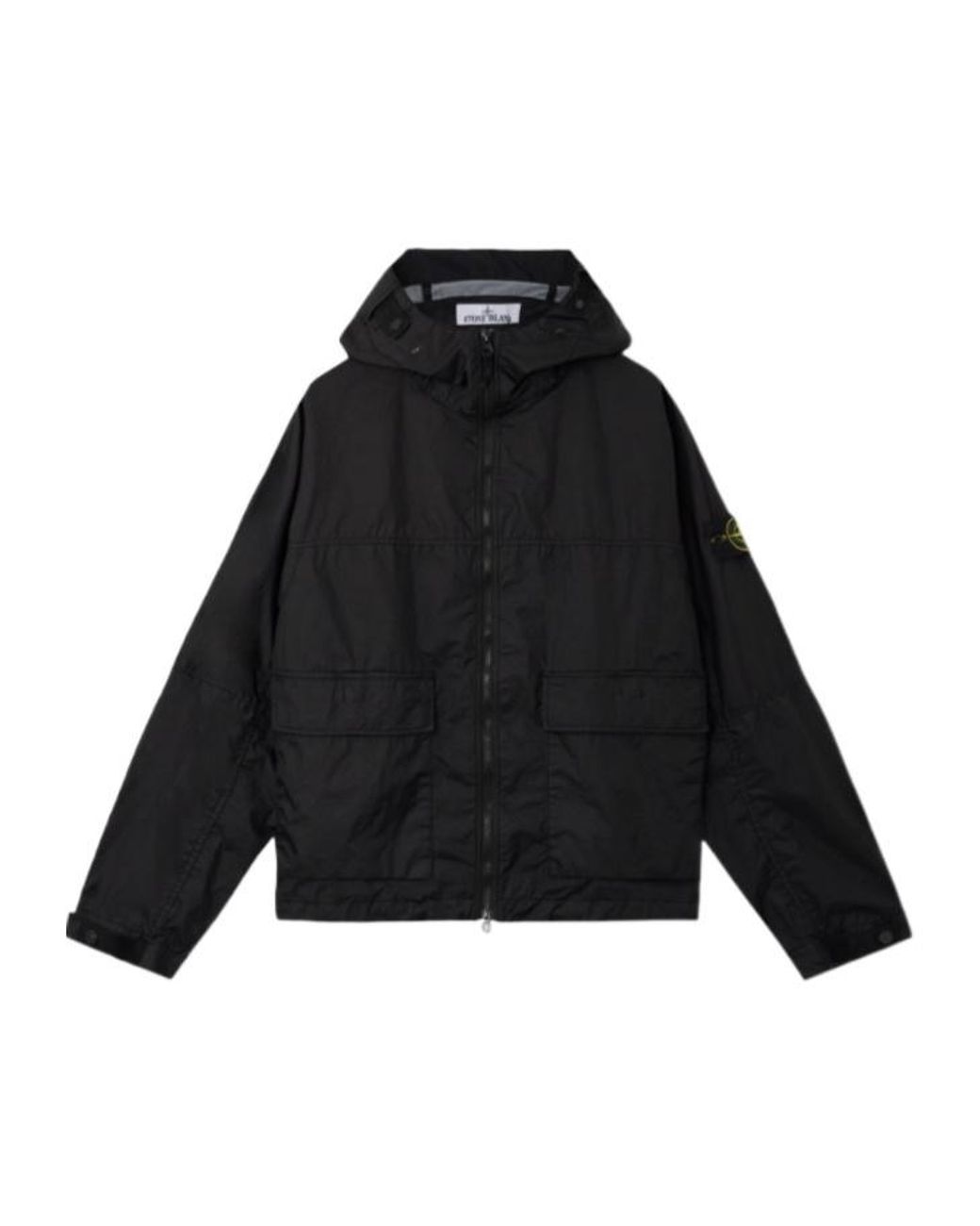 Stone Island Black Short Parka Hooded Jacket for men