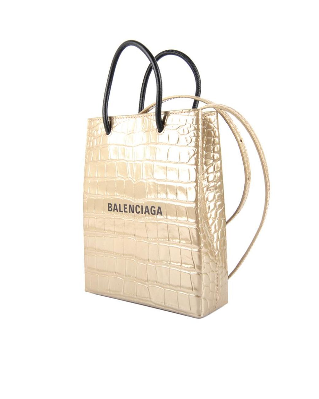 Balenciaga Natural Logo-Print Leather Tote Bag