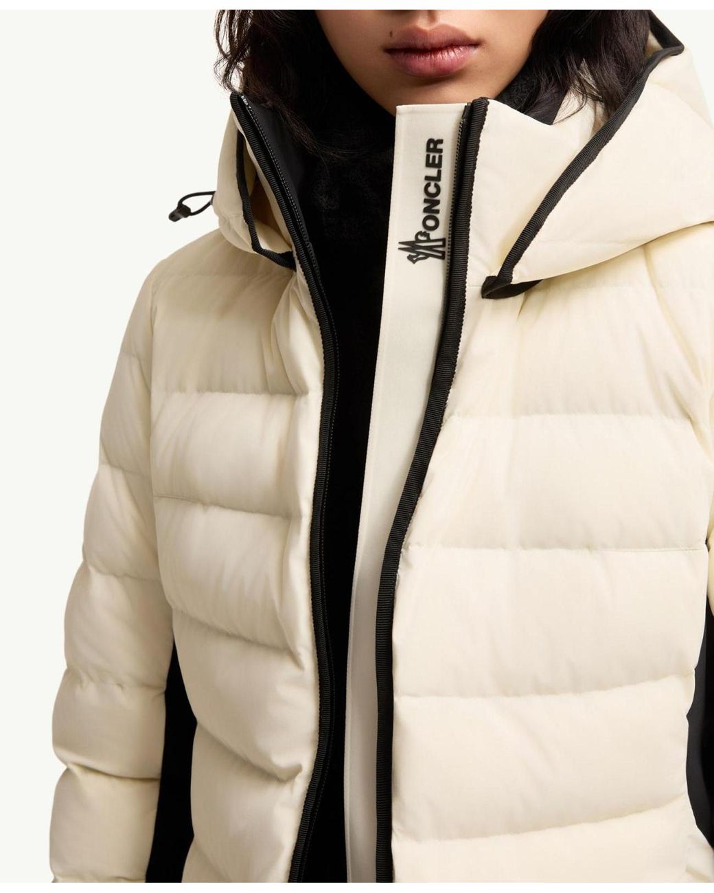 Moncler Natural Lamouras Hooded Down Ski Jacket
