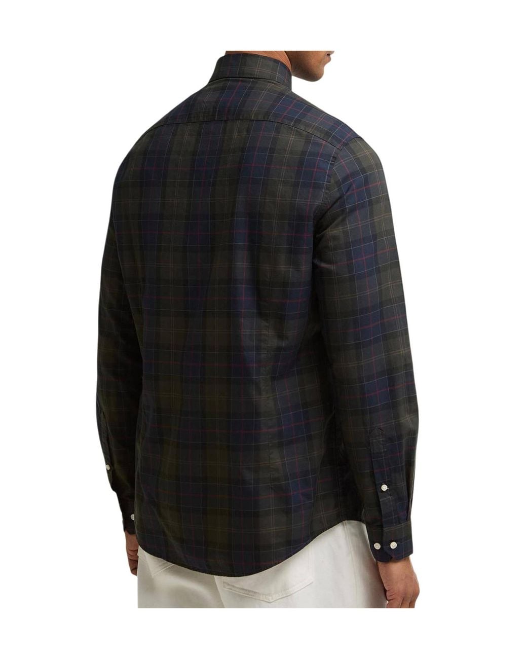 Barbour Blue Long-Sleeved Plaid Shirt for men