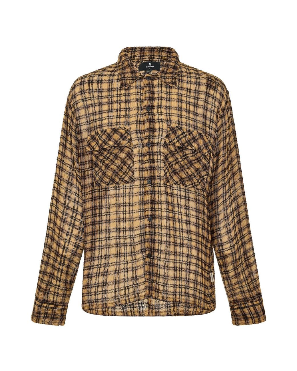 Represent Brown Plaid Shirt for men