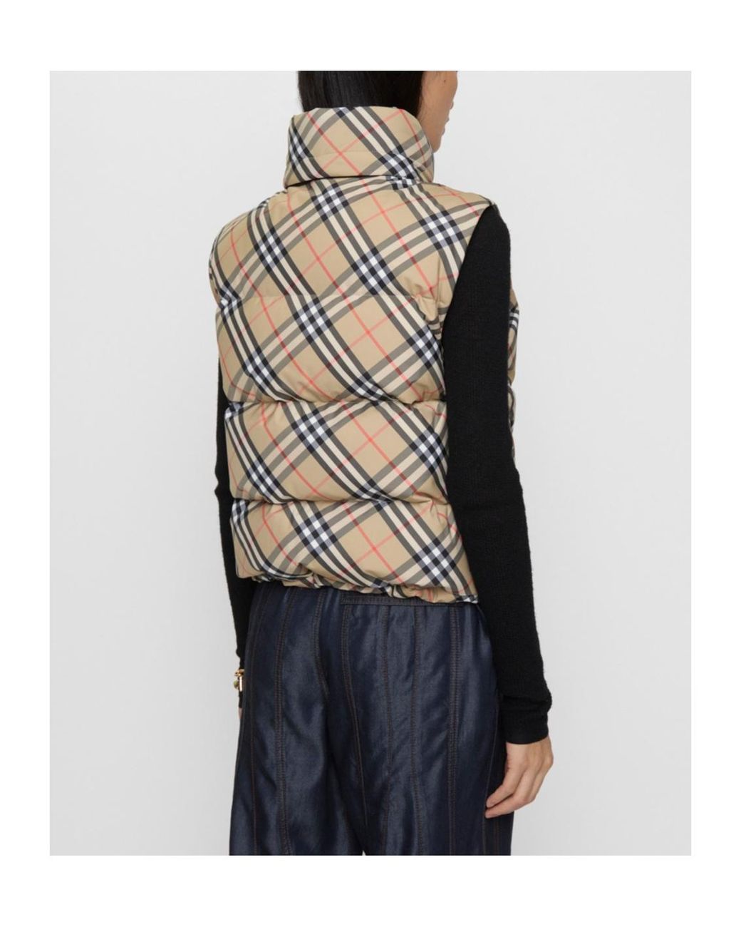 Burberry Metallic Check Puffer Gilet