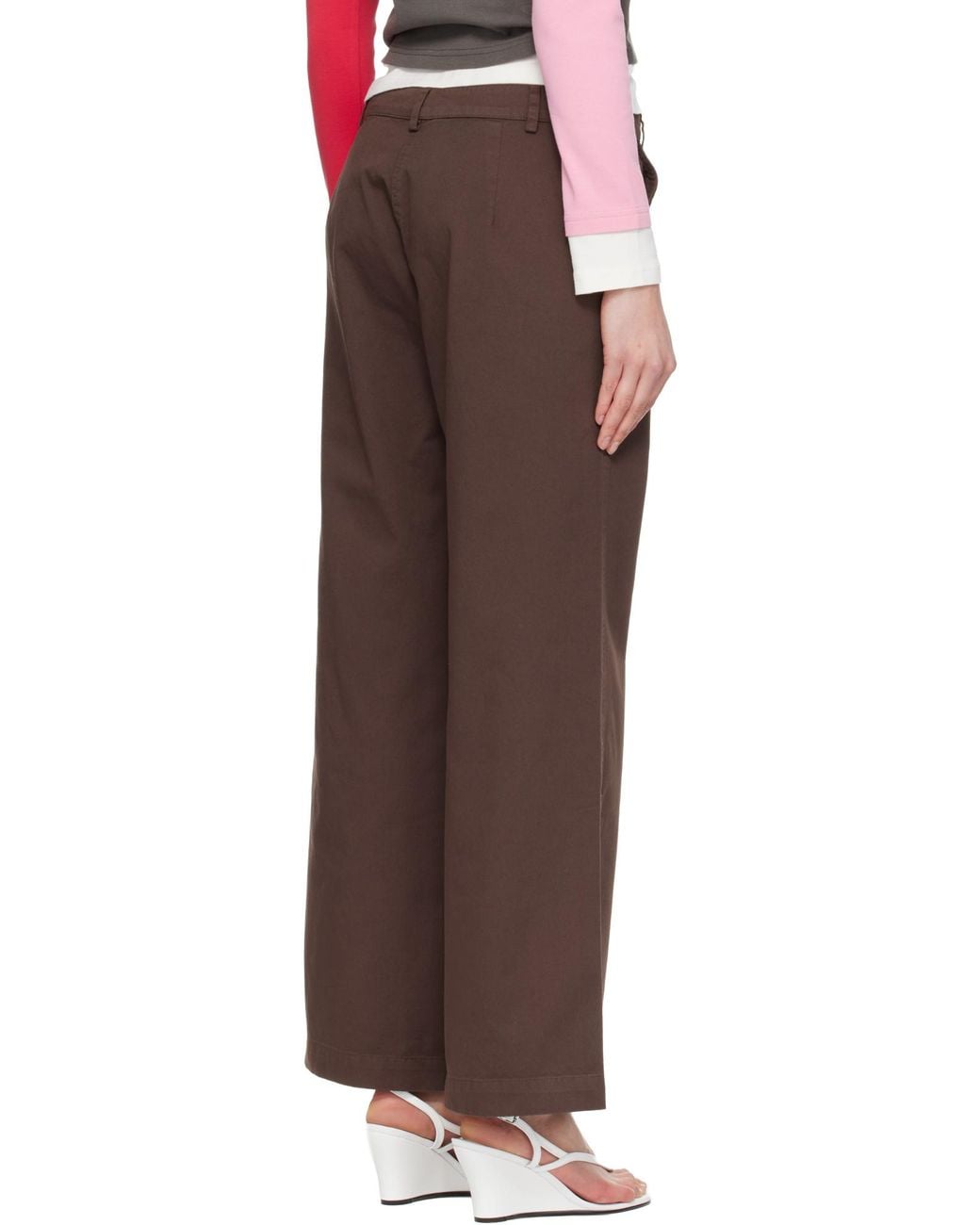 GIMAGUAS Brown Casual Trousers With Belt Loops