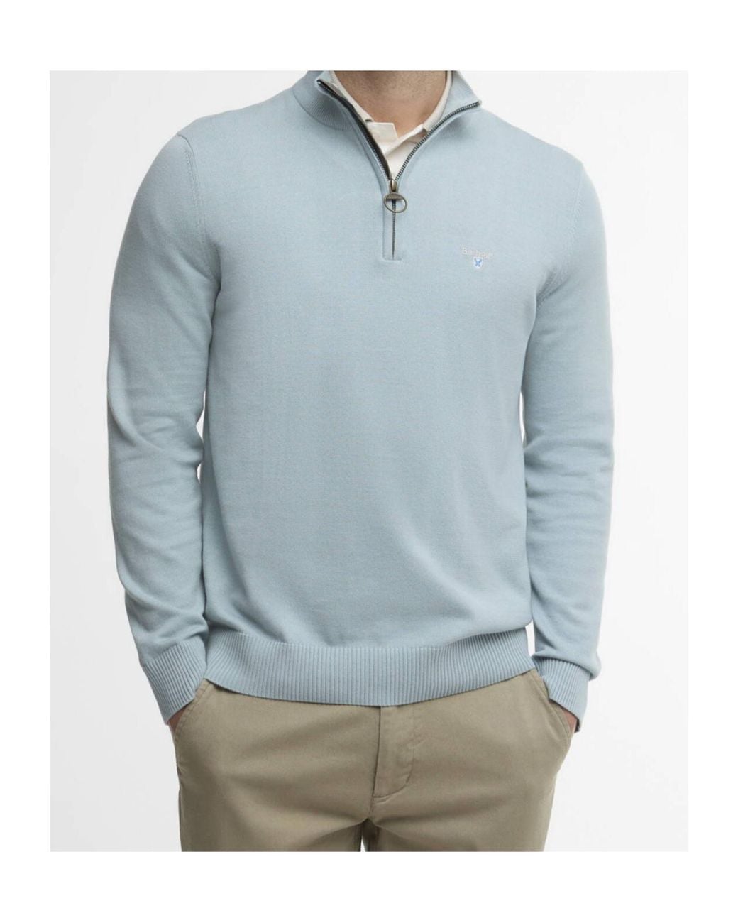 Barbour Blue Lingwood Half-Zip Sweater for men