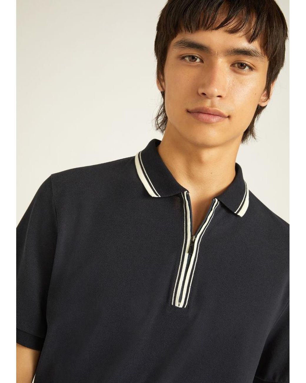 Loro Piana Blue Zip Regatta Polo Shirt for men