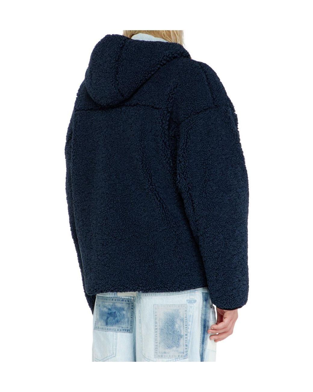DIESEL Blue Teddy Hooded Jacket for men