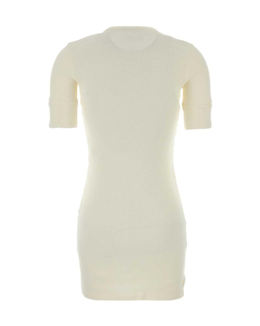 Chloé White Chloé Buttoned Mini Knitted Dress