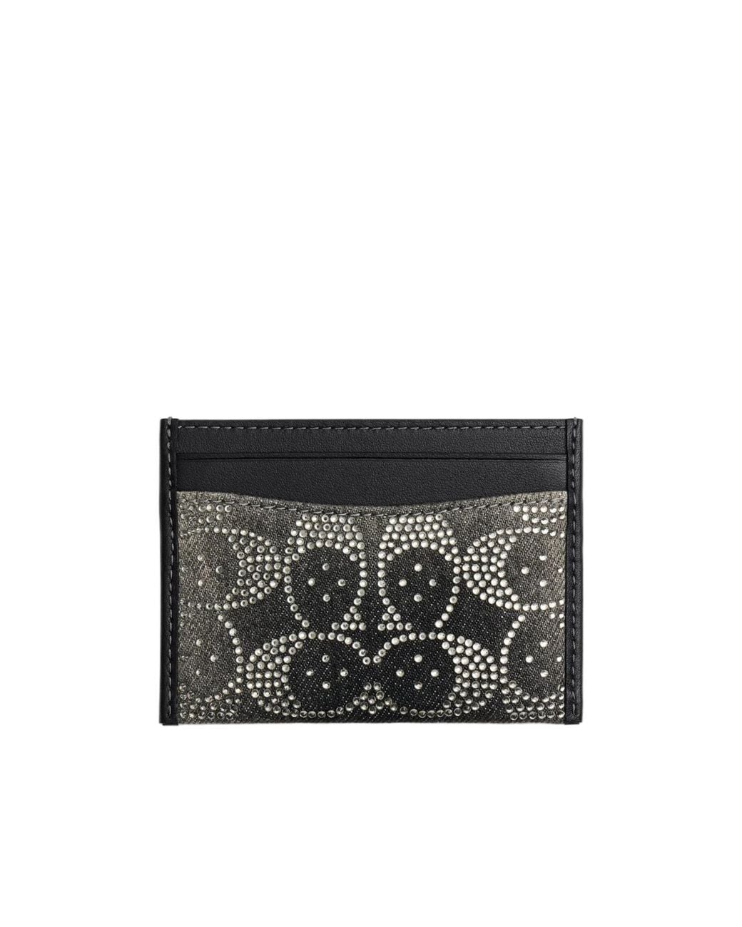 COACH Black Crystal Signature Jacquard Essential Card Case