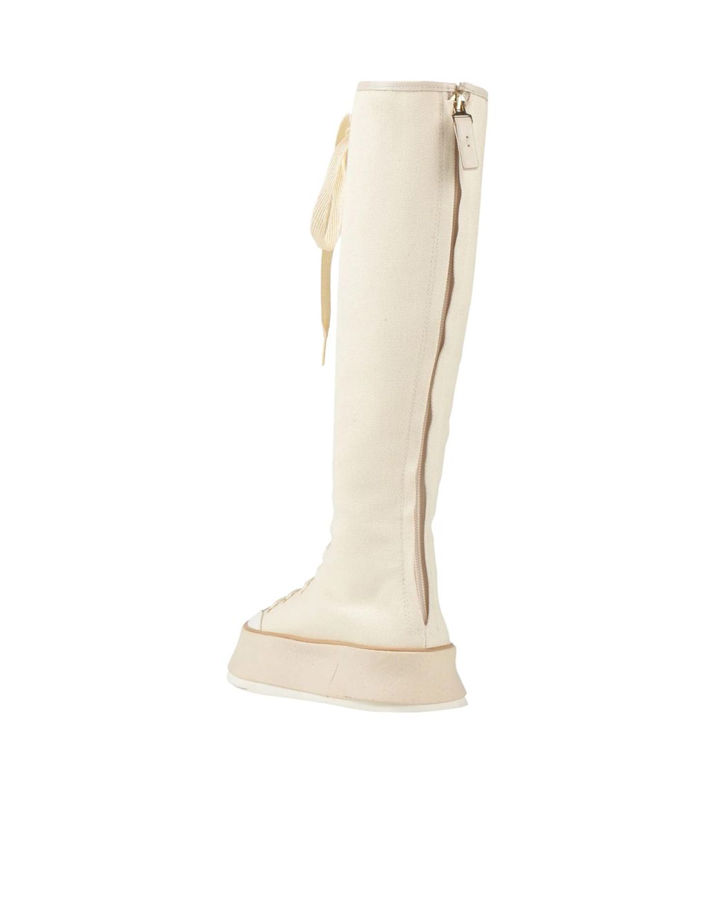 Max Mara White Platform Canvas Boots