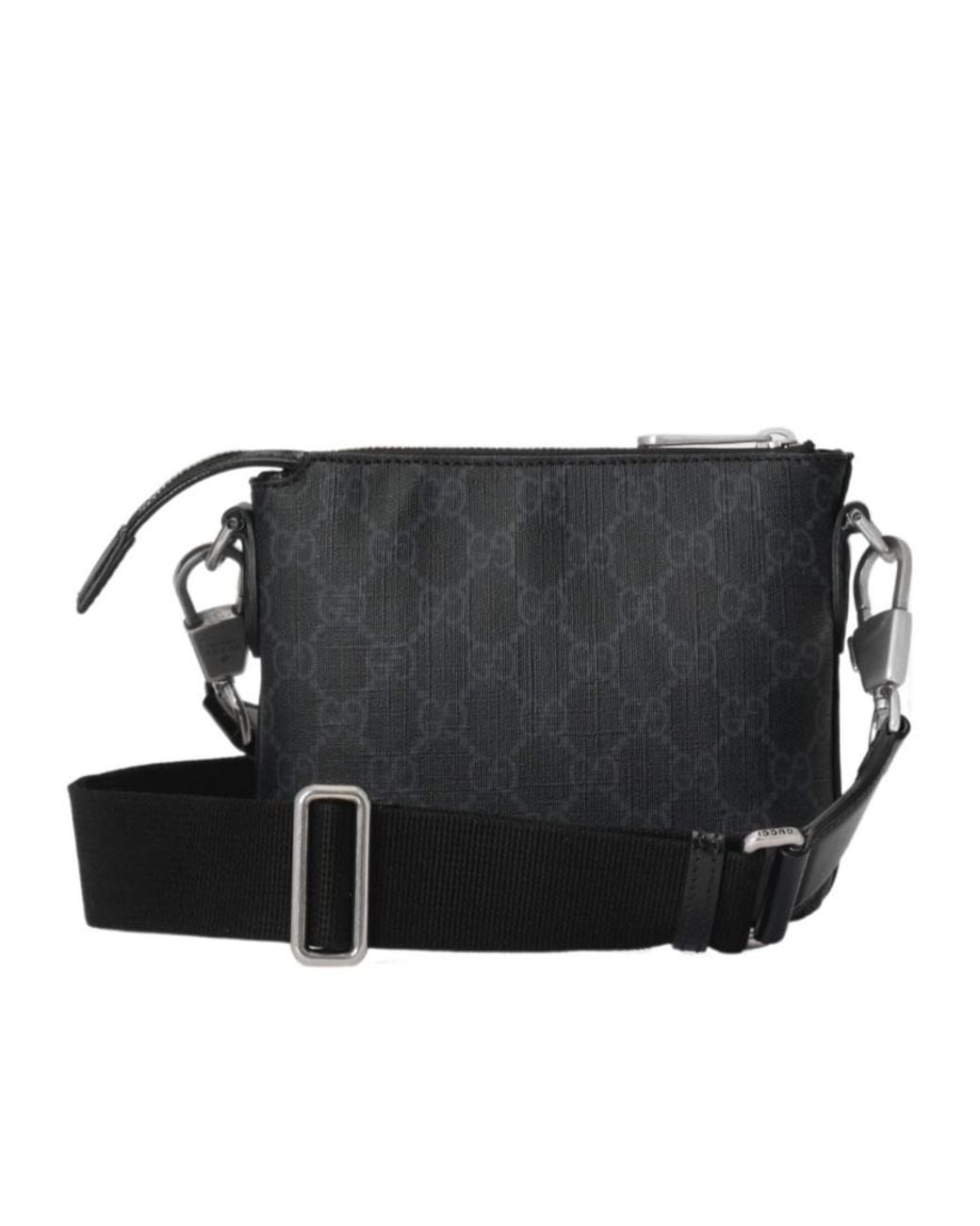Gucci Black Gg Supreme Zipped Messenger Bag for men