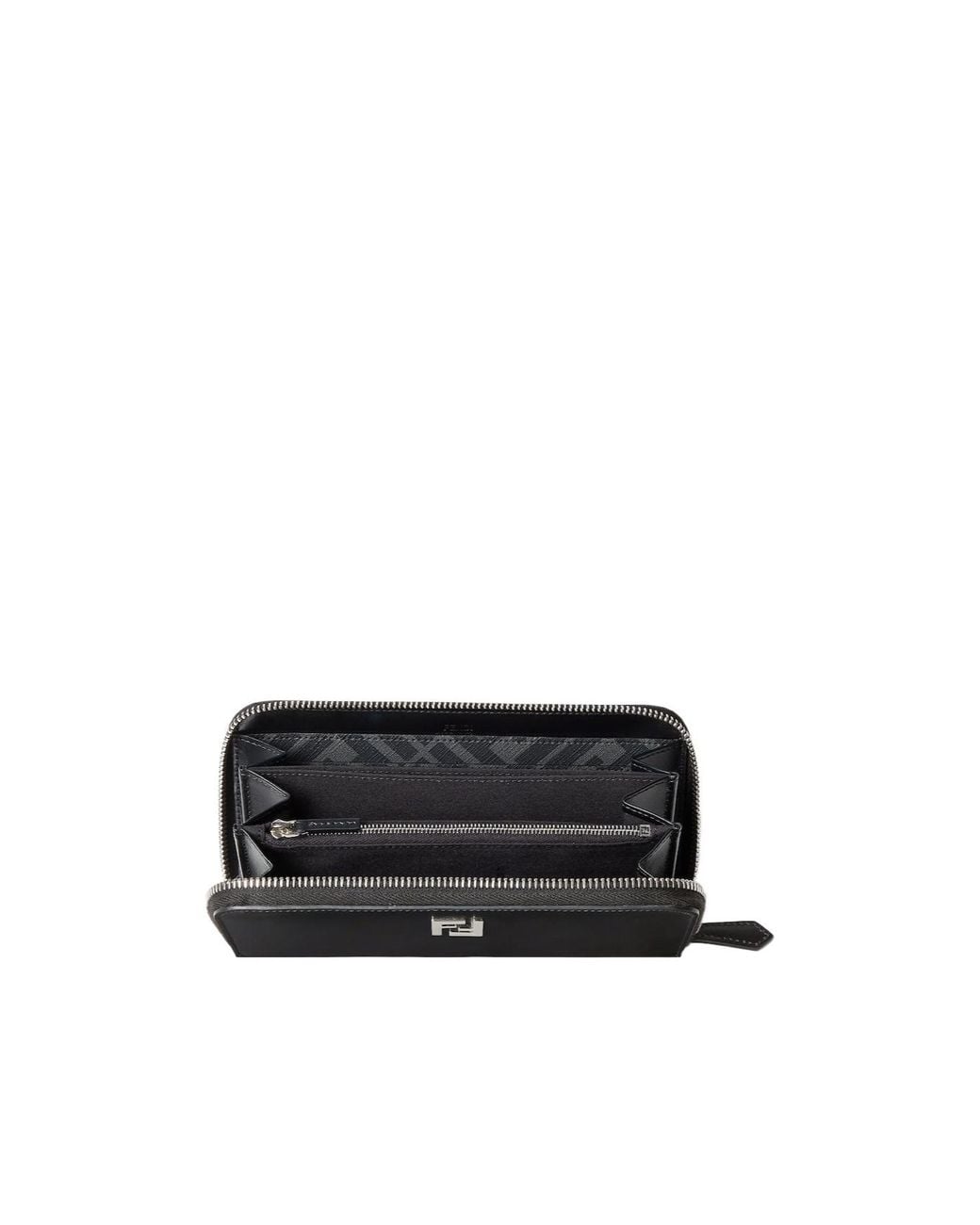 Fendi Black Ff Squared Zip-Around Wallet for men