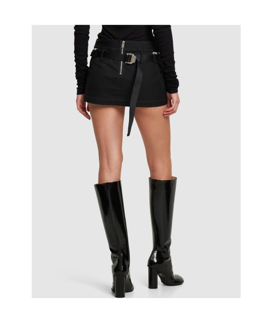 Dion Lee Black Short Skirt With Waist Pocket