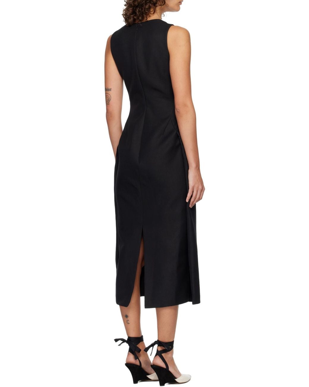 Jacquemus Black 'The Tablier' Midi Dress
