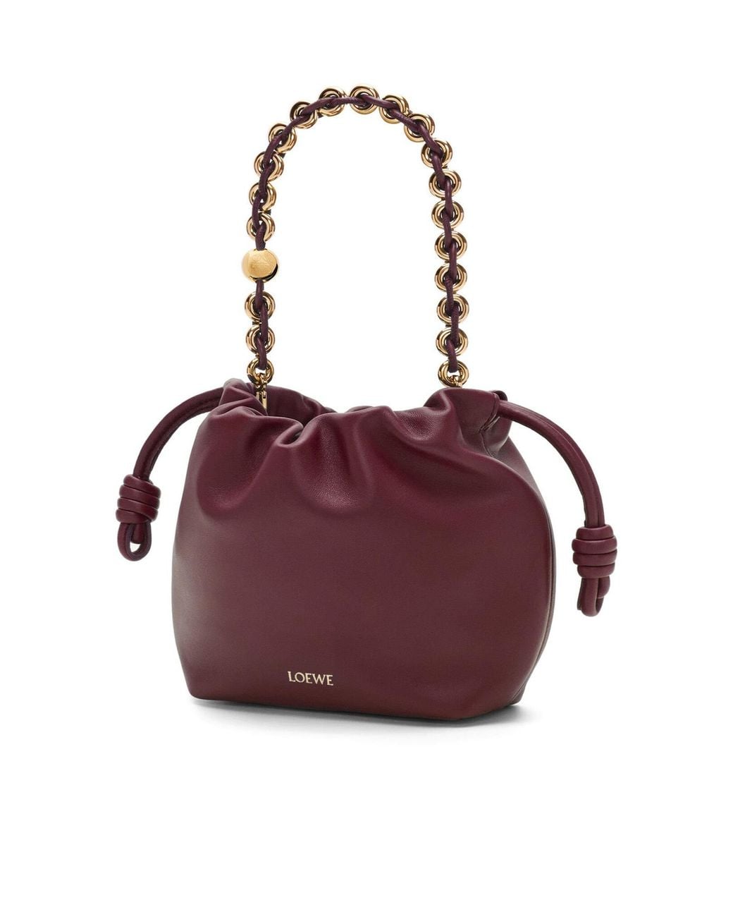 Loewe Red Flamenco Drawstring Mini Shoulder Bag