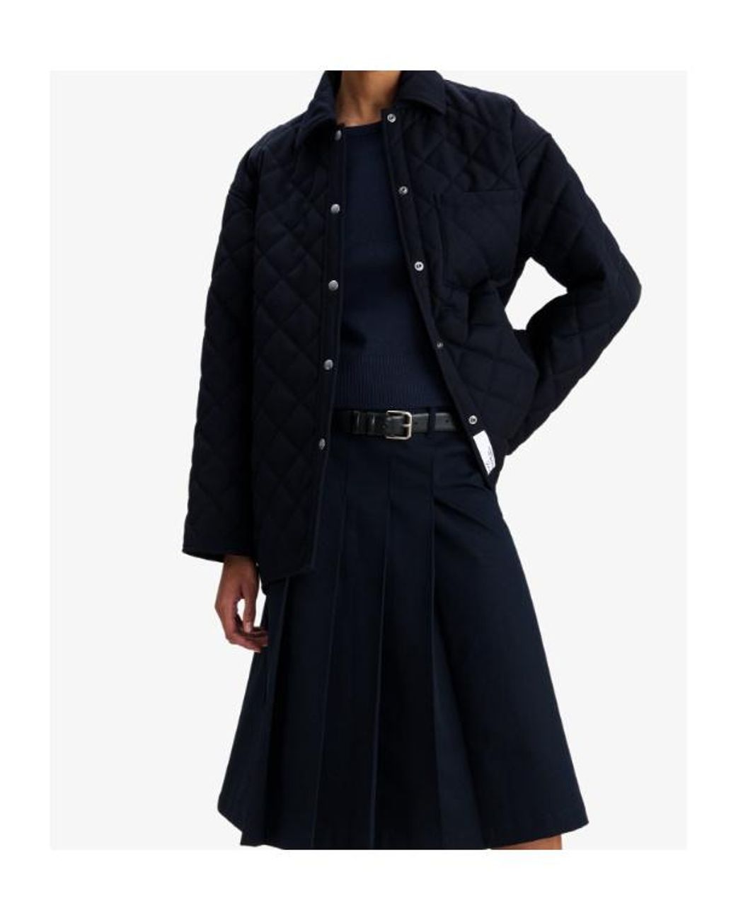 A.P.C. Blue Georges Quilted Wool Jacket
