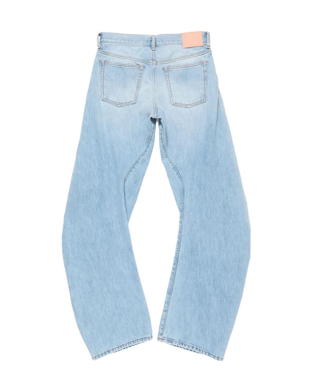 Acne Blue Panelled Distressed Denim Jeans