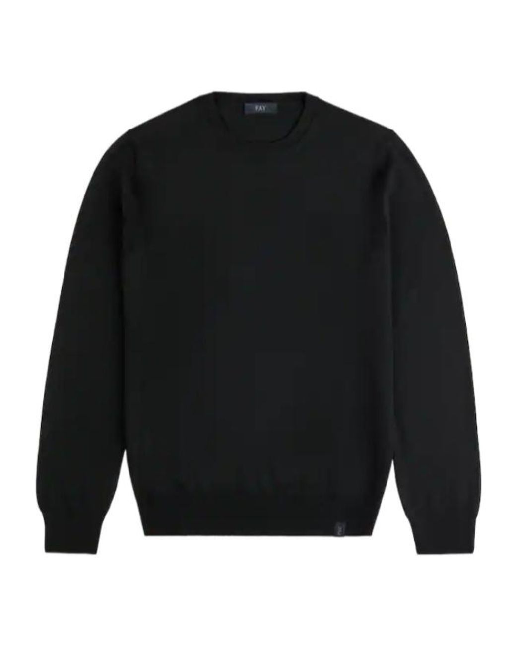 Fay Black Round-Neck Jumper for men