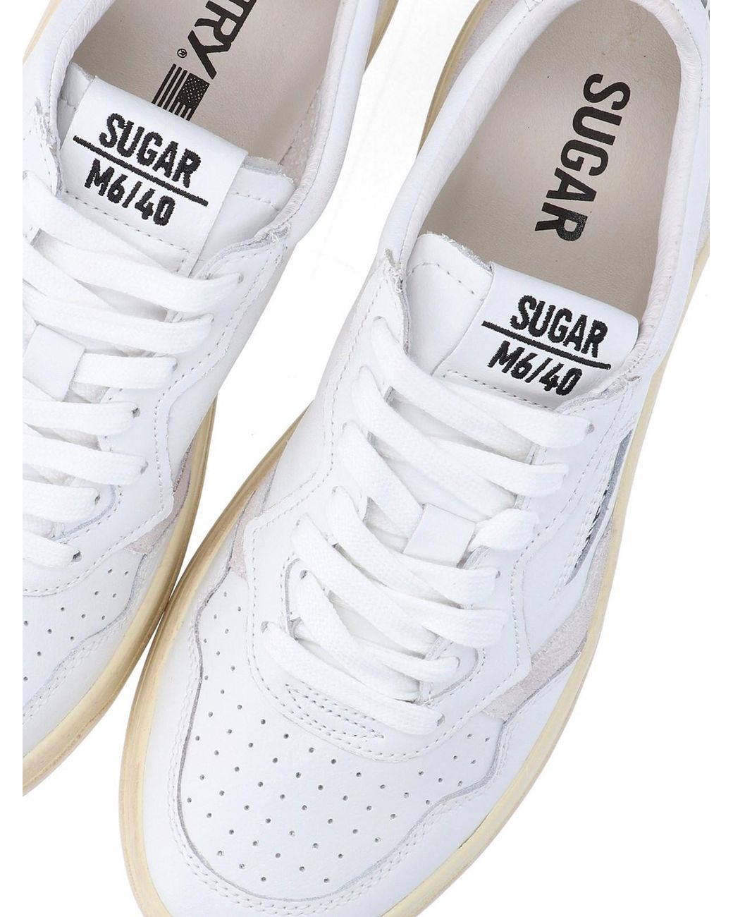 Autry White Perforated Low-Top Sneakers for men