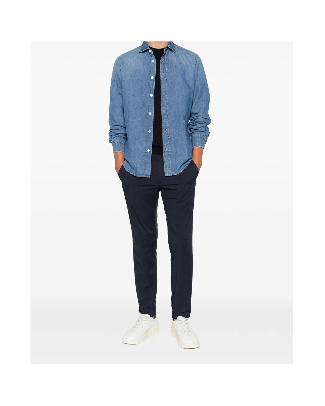 Incotex Blue Elasticated-Waistband Trousers for men