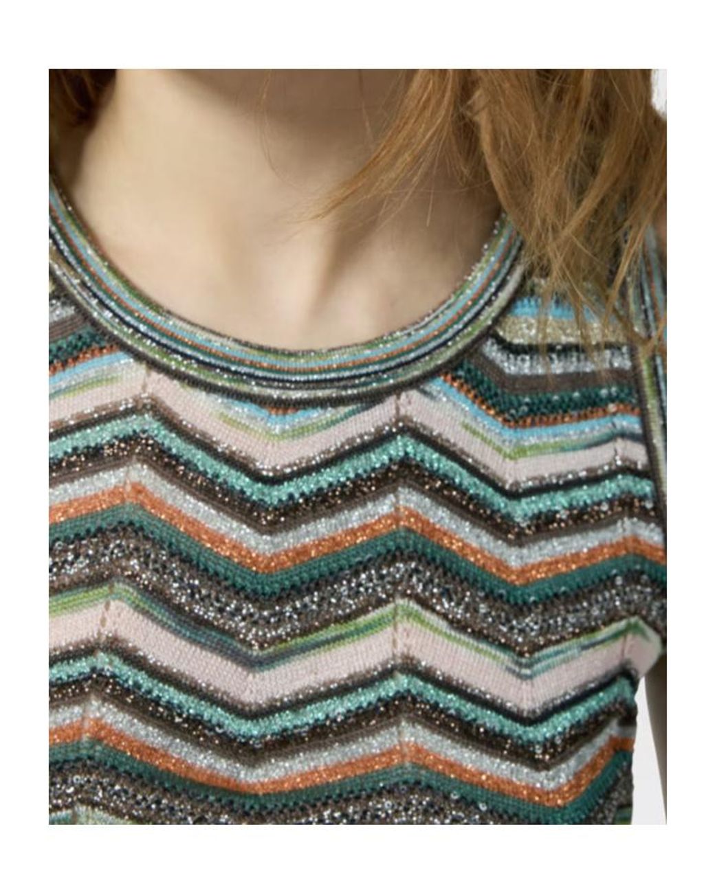 Missoni Gray Sleeveless Chevron Knitted Top