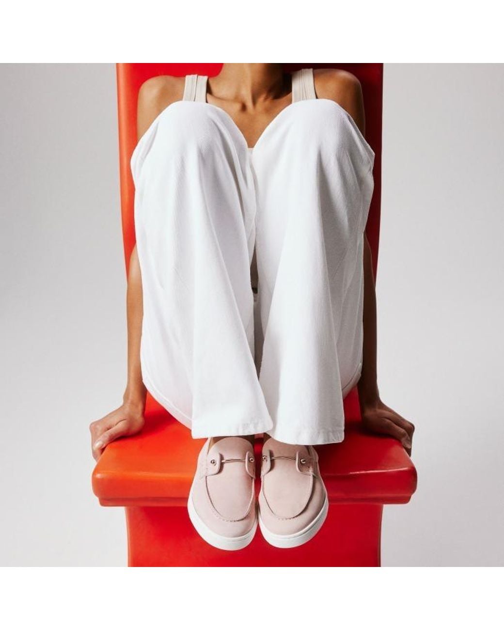 Christian Louboutin Pink Chambeliboat Slip-On Boat Shoes